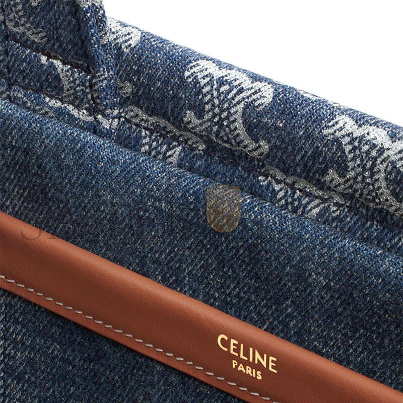 CELINE SMALL CABAS THAIS DENIM 199162FRG.05DS (25.5*18.5*12cm)